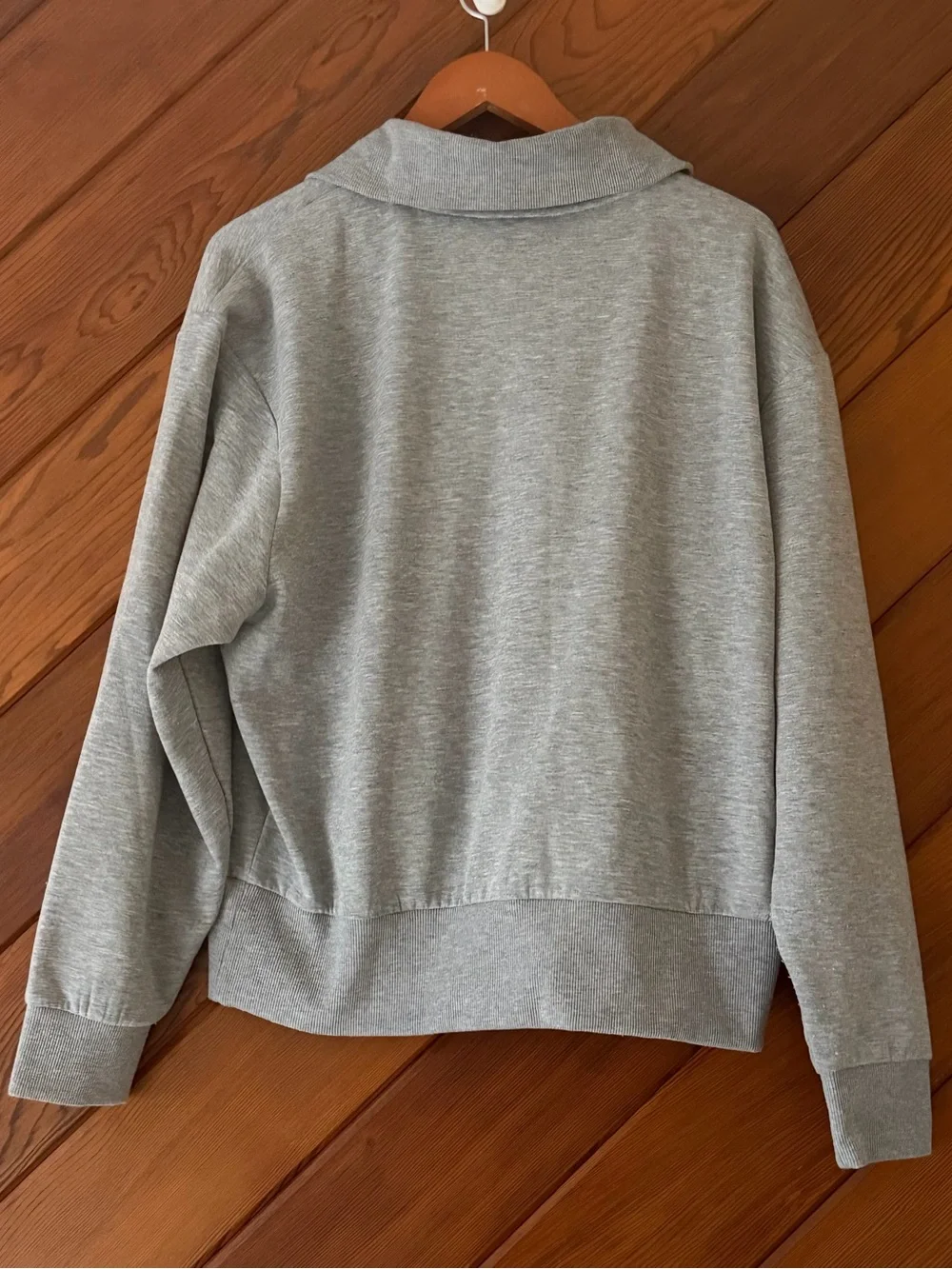 Earth Yoga Quarter Zip Pullover Heather Gray Size L
